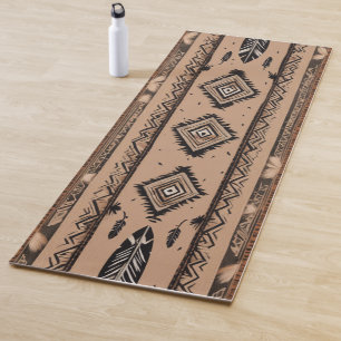 Tribal Feather Yoga Mat – Boho Southwestern Medita