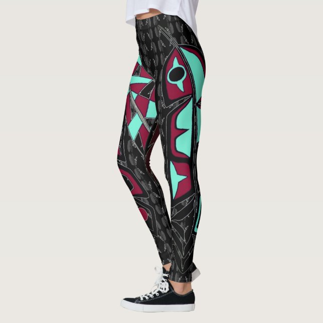 Tribal Feathers leggings (Left)