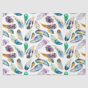 Tribal Feathers Pastel Watercolors Illustration Tissue Paper