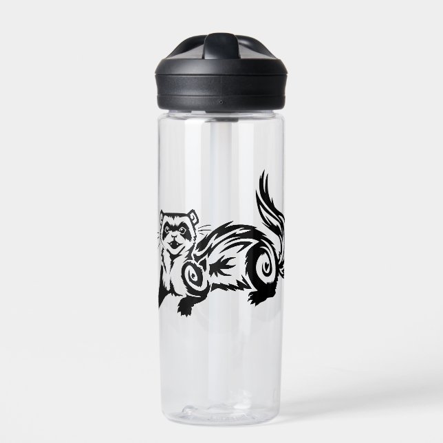 Tribal Ferret Tattoo Design Water Bottle (Front)