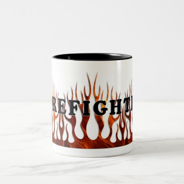 Tribal FF Flames Two-Tone Coffee Mug (Center)