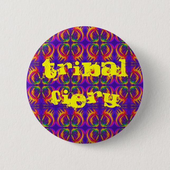 Tribal Fiery 2 Inch Round Button (Front)