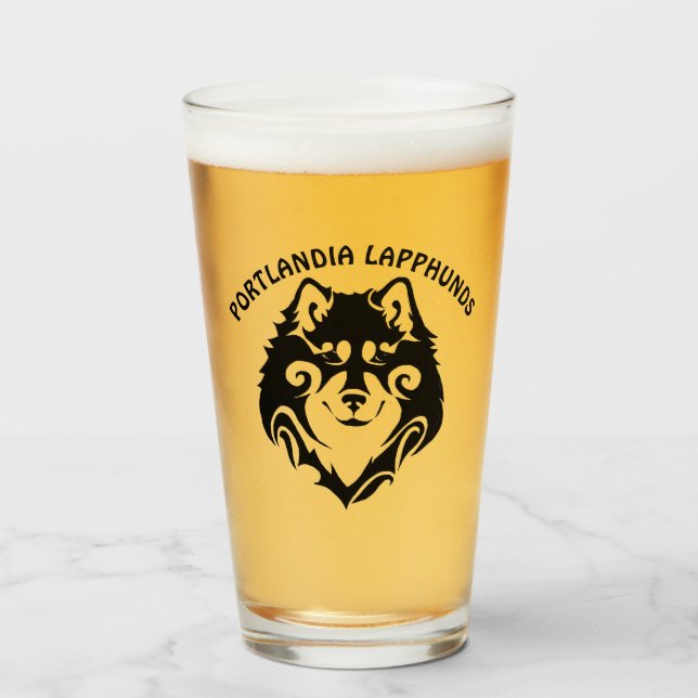 TRIBAL FINNISH LAPPHUND   Customize Text Glass (Front Filled)