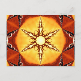 Tribal Fire Star Kaleidoscope Mandala Postcard