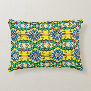 Tribal floral, ornate, hand-drawn pattern. accent pillow