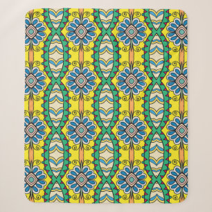 Tribal floral, ornate, hand-drawn pattern. sherpa blanket