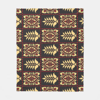 Tribal Floral: Vintage Pattern Elegance Fleece Blanket