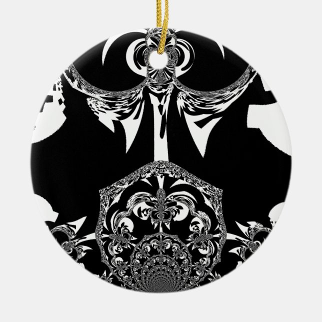 Tribal Flower Ceramic Ornament (Front)