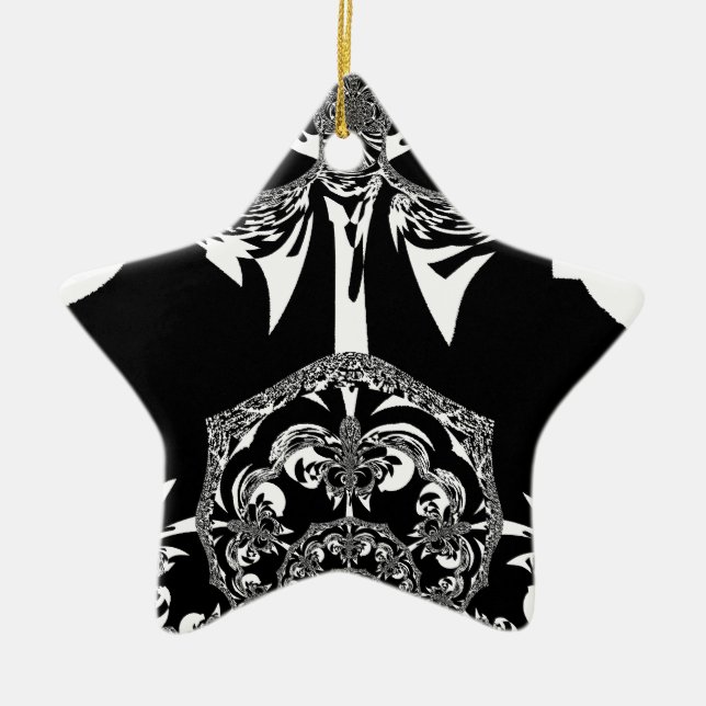 Tribal Flower Ceramic Ornament (Front)