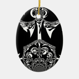 Tribal Flower Ceramic Ornament