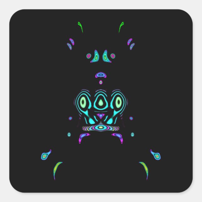 Tribal fluo v1 square sticker (Front)