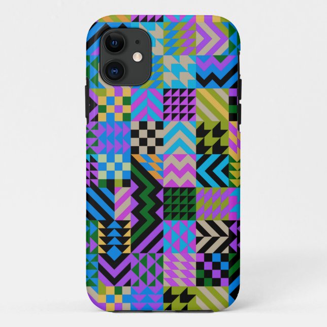 Tribal Folk Art - Blue Case-Mate iPhone Case (Back)