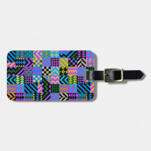 Tribal Folk Art - Blue Luggage Tag