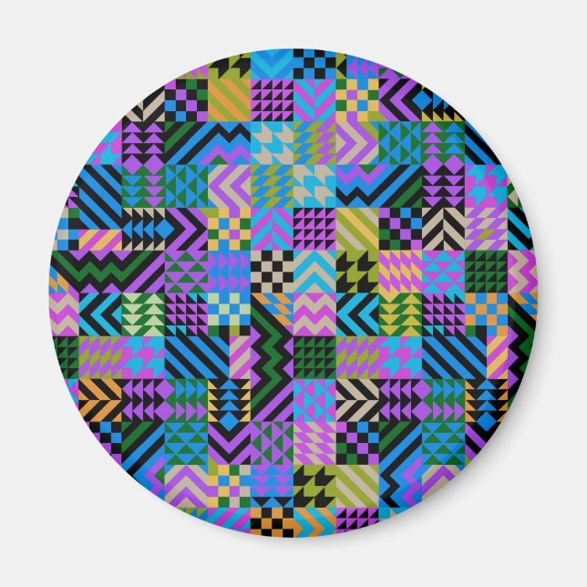 Tribal Folk Art - Blue Magnet (Front)