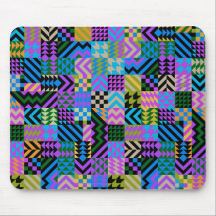 Tribal Folk Art - Blue Mouse Pad