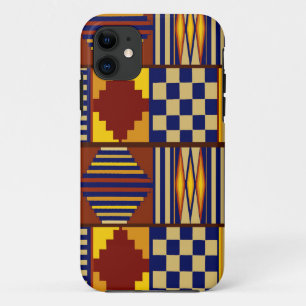 Tribal Folk Art - Rust Navy Yellow iPhone 11 Case