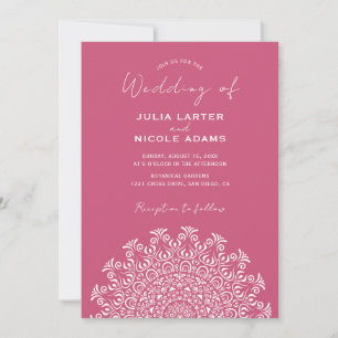 Tribal Folk Country Culture Crest Mandala Wedding Invitation