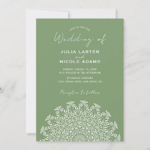 Tribal Folk Country Culture Crest Mandala Wedding Invitation