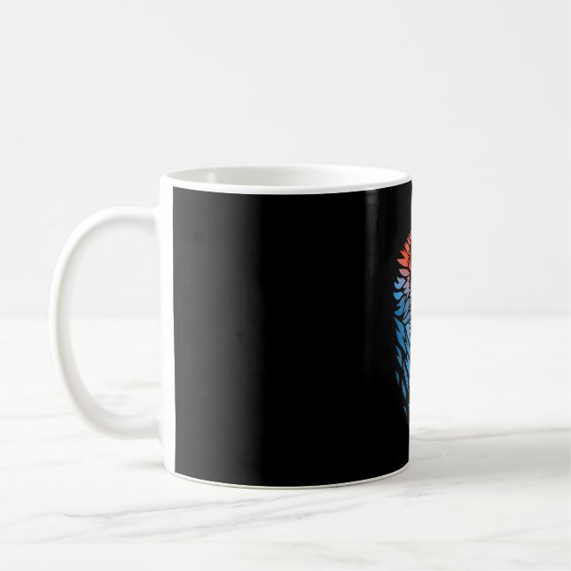 Tribal fox blue red tattoo coffee mug (Left)