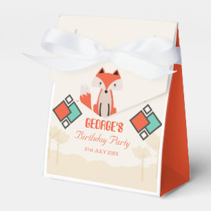 Tribal Fox Colourful Geometric Pattern Birthday Favor Box