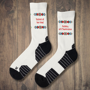 Tribal Frame for Your Name on White Socks