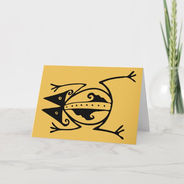 Tribal frog ancient animal tribal art birthday card (Front)