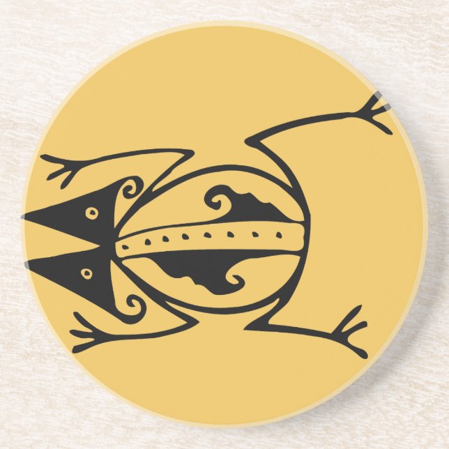 Tribal frog ancient animal tribal art coaster (Front)