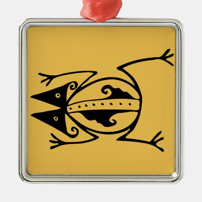 Tribal frog ancient animal tribal art metal ornament (Front)