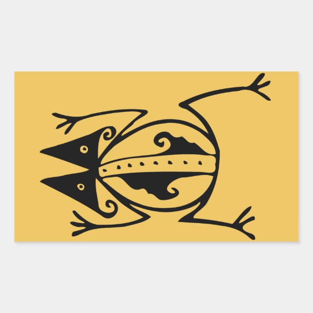 Tribal frog ancient animal tribal art sticker (Front)
