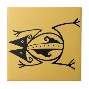 Tribal frog ancient animal tribal art tile
