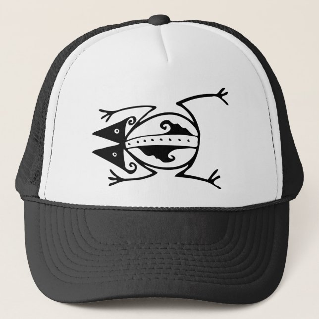 Tribal frog ancient animal tribal art trucker hat (Front)