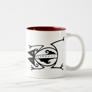 Tribal frog ancient animal tribal art Two-Tone coffee mug