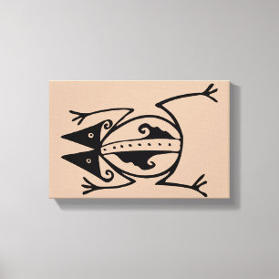 Tribal Frog ancient aztec tribal art Canvas Print