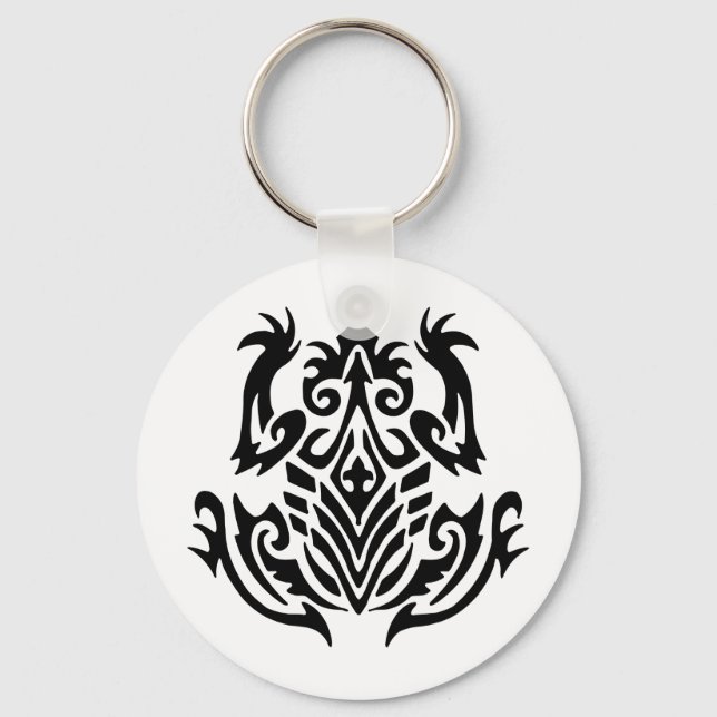Tribal Frog Tattoo Keychain (Front)