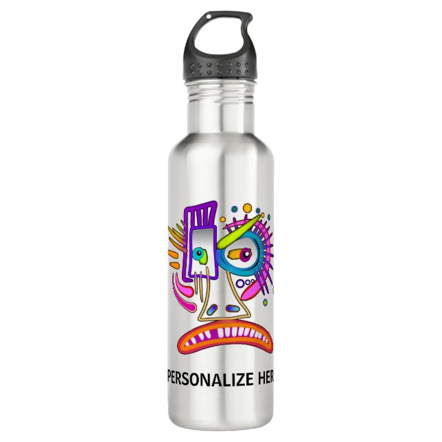 TRIBAL FROWNIE EMOJI MEEMOGIE 710 ML WATER BOTTLE (Front)