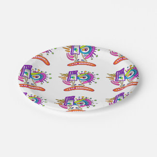 TRIBAL FROWNIE EMOJI MEEMOGIE PAPER PLATE