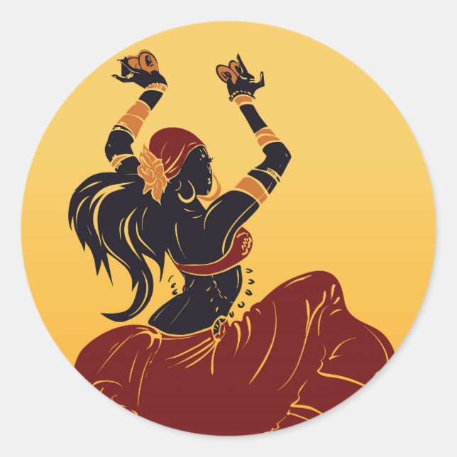 tribal fusion gitan belly dancer classic round sticker (Front)