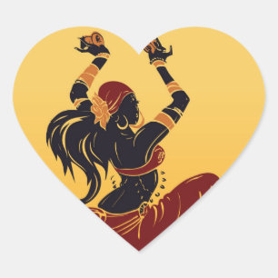tribal fusion gitan belly dancer heart sticker