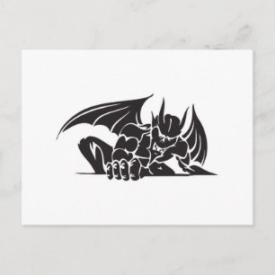 tribal gargoyle design postcard