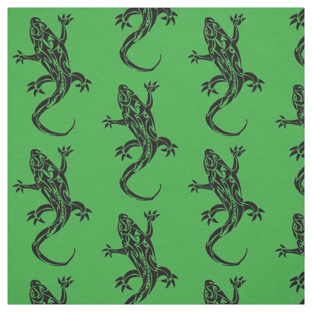 Tribal Gecko Pattern Fabric (Swatch)