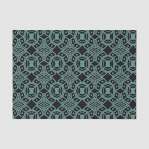 Tribal Gems Black & Teal Pattern Tissue Paper