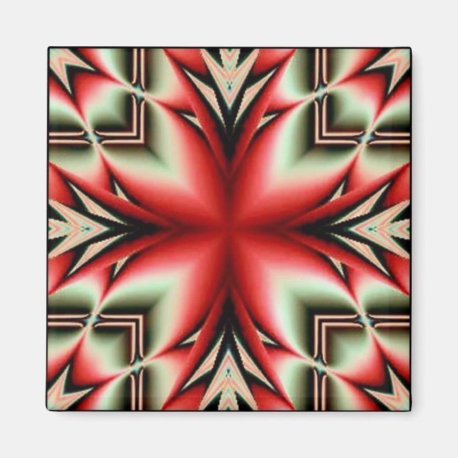 tribal geo flower magnet (Front)