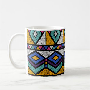 Tribal Geometric Aztec: Colourful Vintage Pattern Coffee Mug