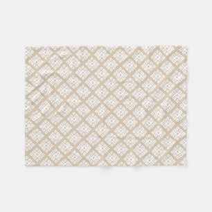 Tribal geometric buff and white patterned blanket