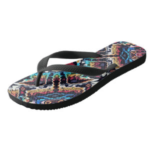 Tribal Geometric Colours Flip Flops