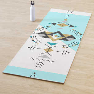 Tribal geometric design yoga mat