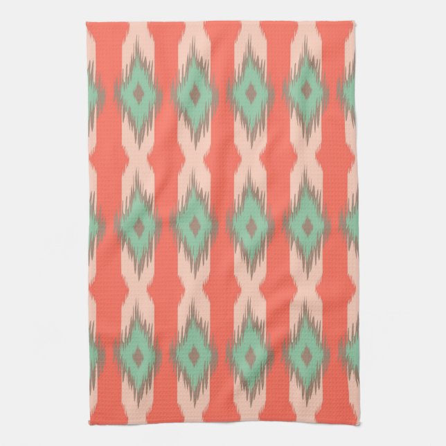 Tribal geometric diamond stripes Aztec pattern Kitchen Towel (Vertical)