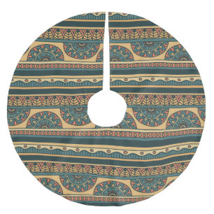 Tribal Geometric Ethnic Vintage Background Brushed Polyester Tree Skirt