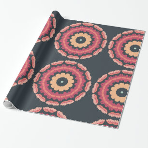 Tribal Geometric Floral Gift Wrapping Paper