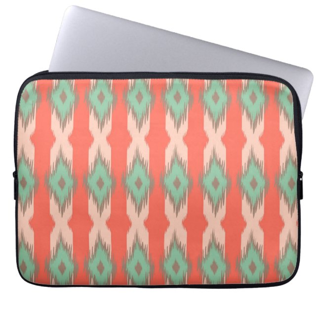 Tribal geometric ikat girly abstract Aztec pattern Laptop Sleeve (Front)